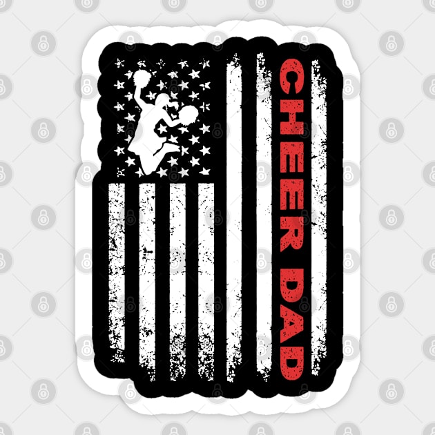 4th of July Vintage American Flag Cheer Dad Father's Cheer Sticker by mansoury